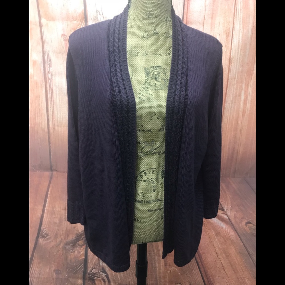 Cj banks sz 1x plum colored open sweater cardigan